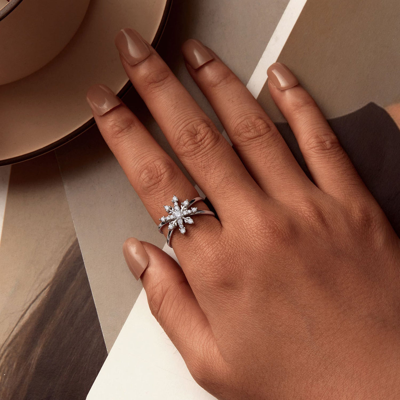 Geometric Snowflake Open Ring - The Silver Goose SA