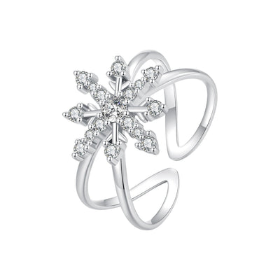 Geometric Snowflake Open Ring - The Silver Goose SA