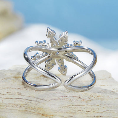 Geometric Snowflake Open Ring - The Silver Goose SA