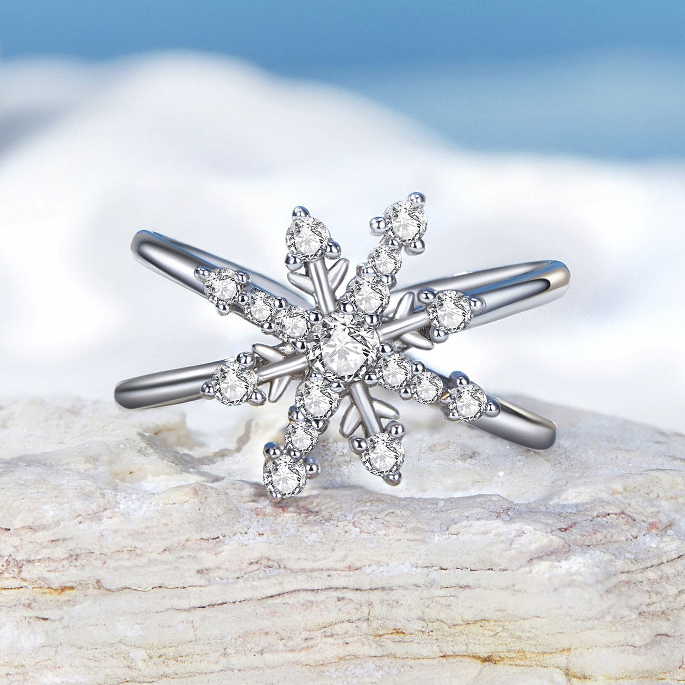 Geometric Snowflake Open Ring - The Silver Goose SA