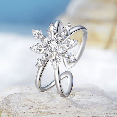 Geometric Snowflake Open Ring - The Silver Goose SA