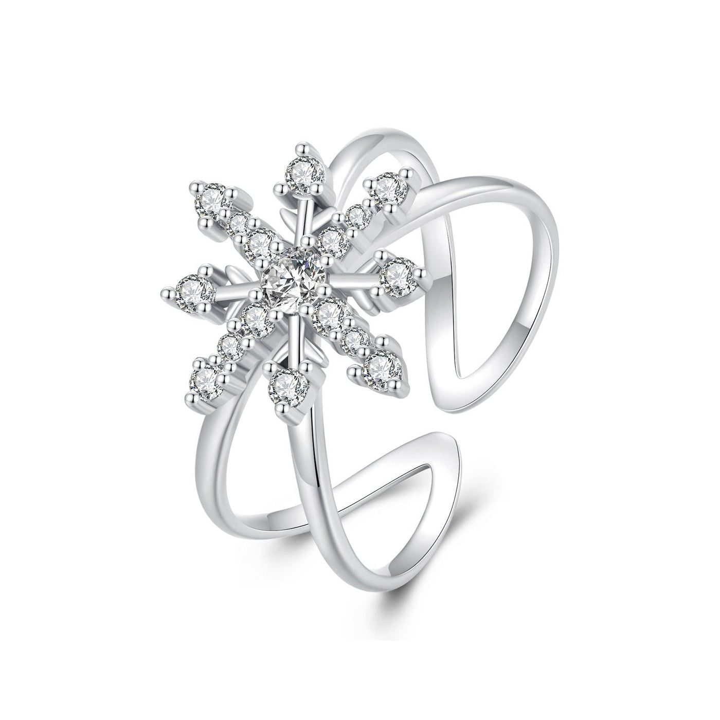 Geometric Snowflake Open Ring - The Silver Goose SA