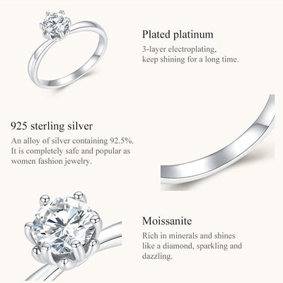 Gia Moissanite Ring - The Silver Goose SA