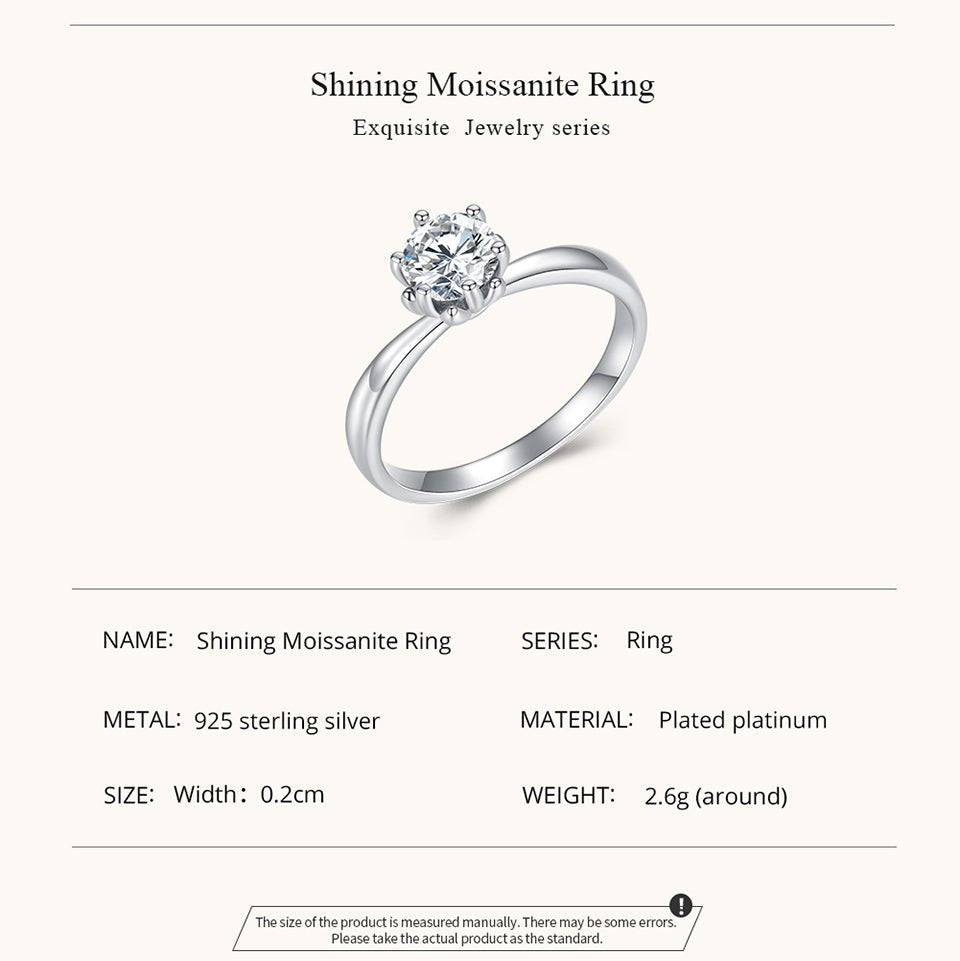 Gia Moissanite Ring - The Silver Goose SA