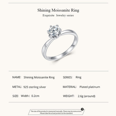 Gia Moissanite Ring - The Silver Goose SA