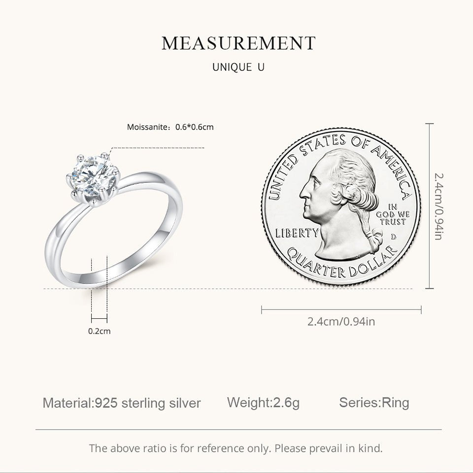 Gia Moissanite Ring - The Silver Goose SA