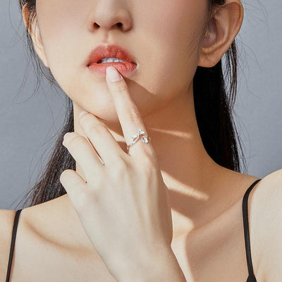 Ginko Leaf Open Ring - The Silver Goose SA