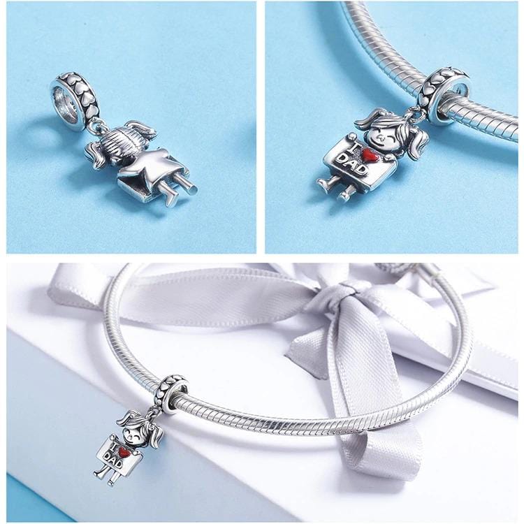 Girl I Love Dad Pendant Charm - The Silver Goose SA