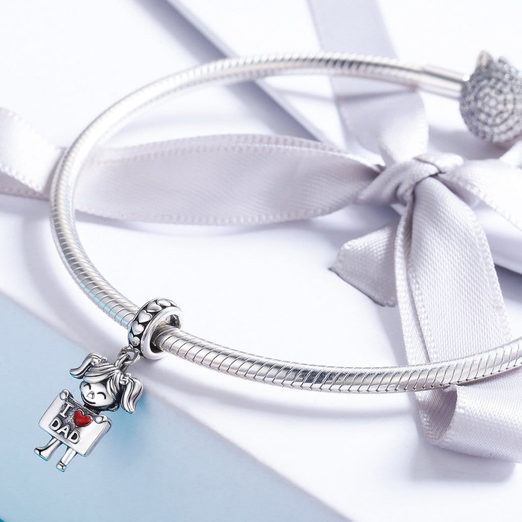 Girl I Love Dad Pendant Charm - The Silver Goose SA