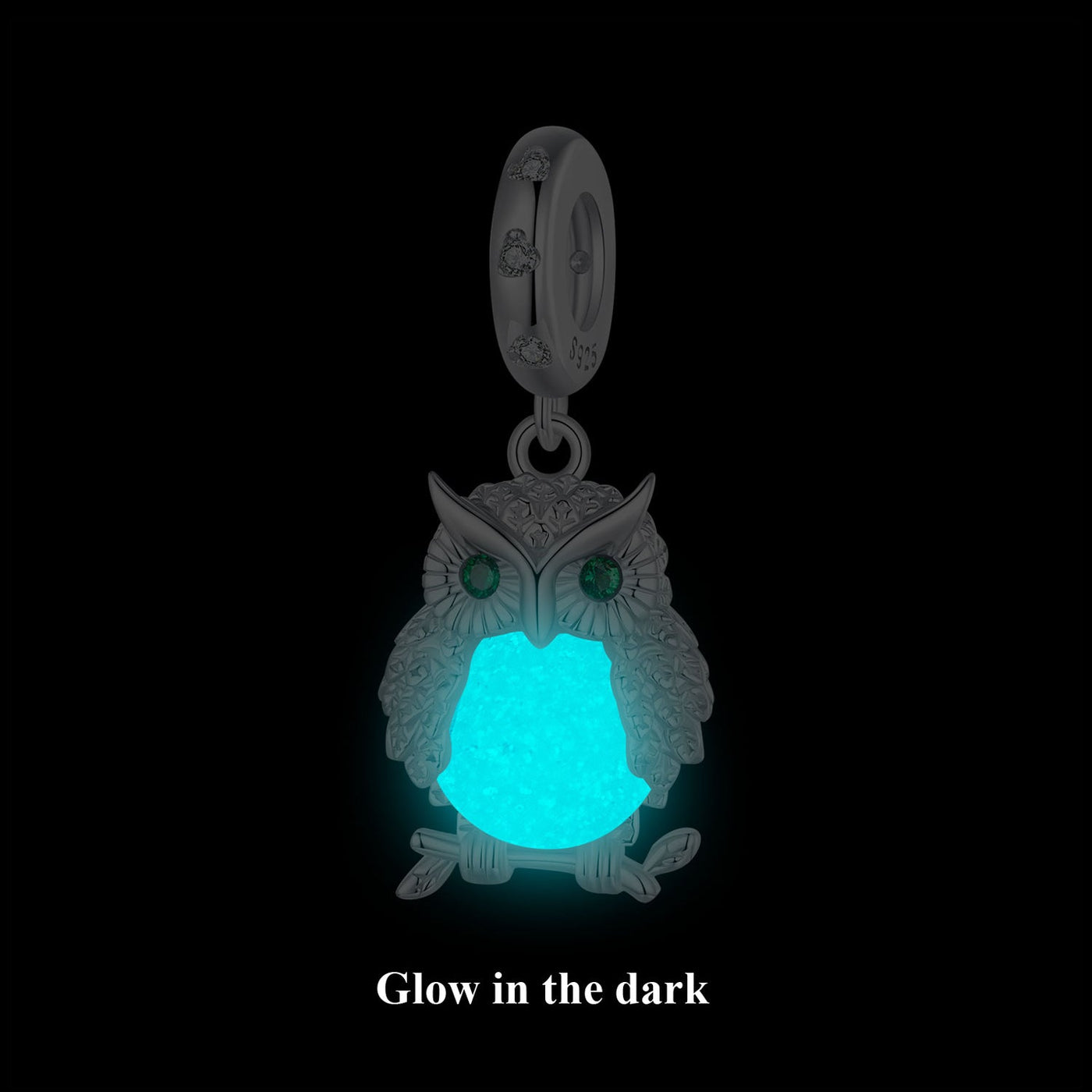 Glow in the Dark Owl Pendant Charm - The Silver Goose SA