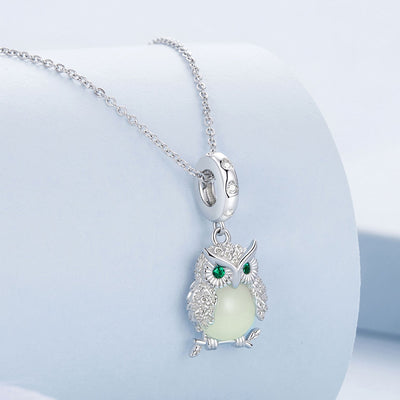 Glow in the Dark Owl Pendant Charm - The Silver Goose SA