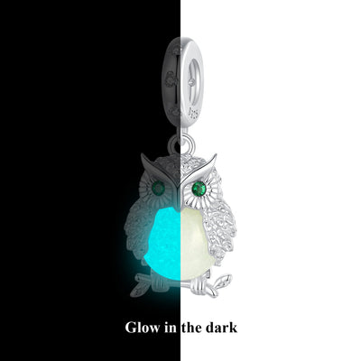 Glow in the Dark Owl Pendant Charm - The Silver Goose SA