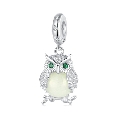 Glow in the Dark Owl Pendant Charm - The Silver Goose SA