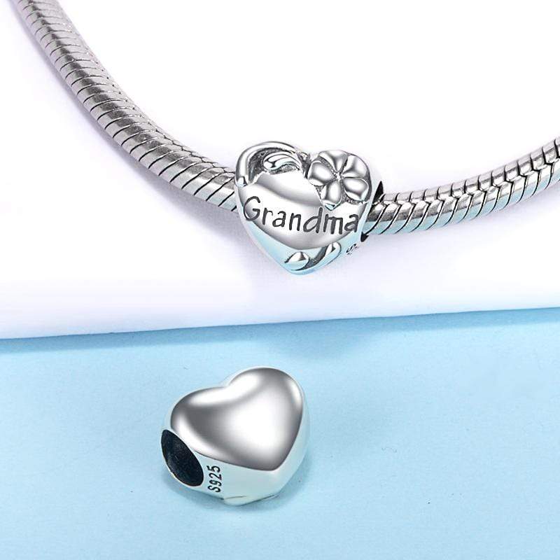Grandma Heart Charm - The Silver Goose SA