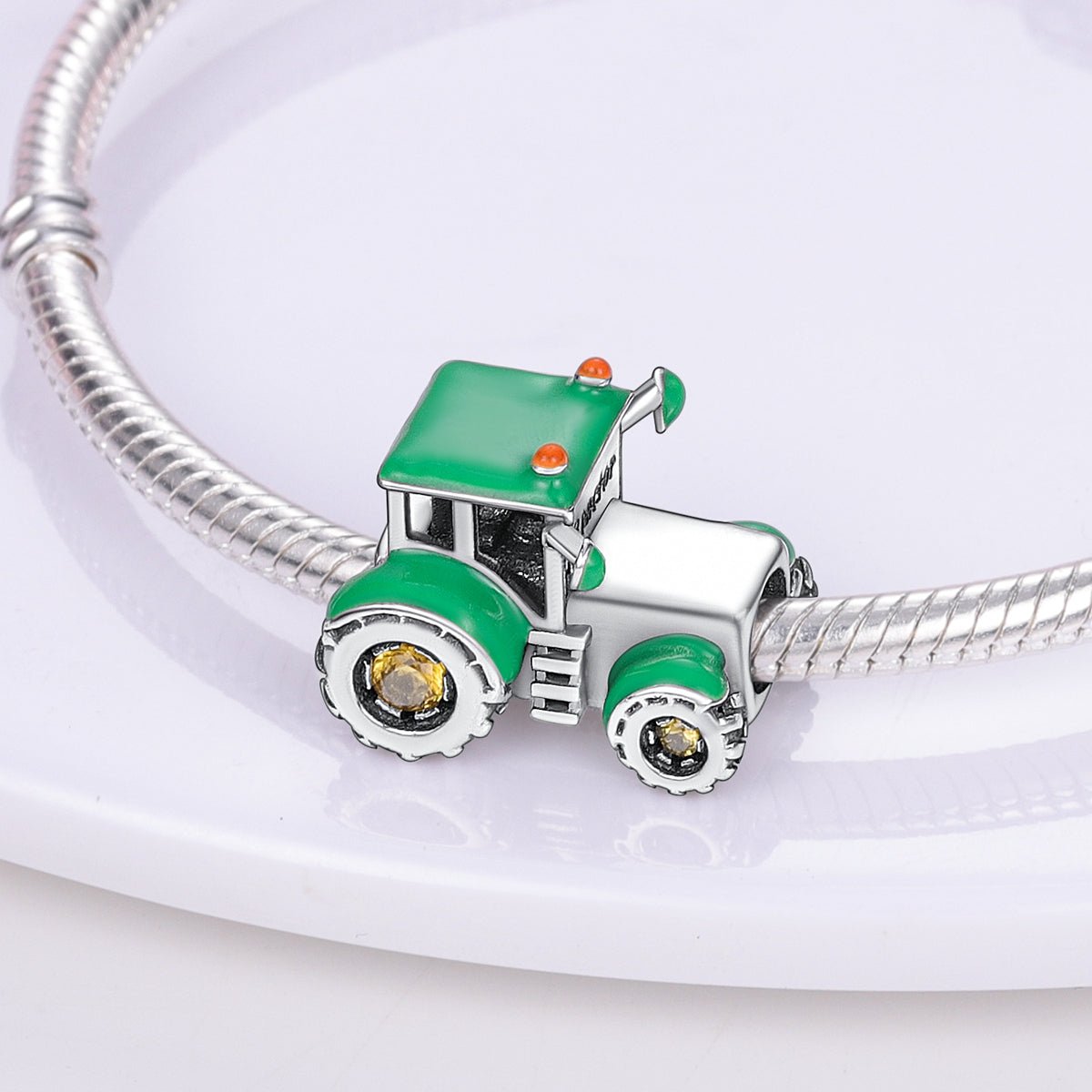 Green Tractor Charm - The Silver Goose SA