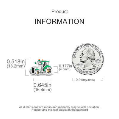 Green Tractor Charm - The Silver Goose SA