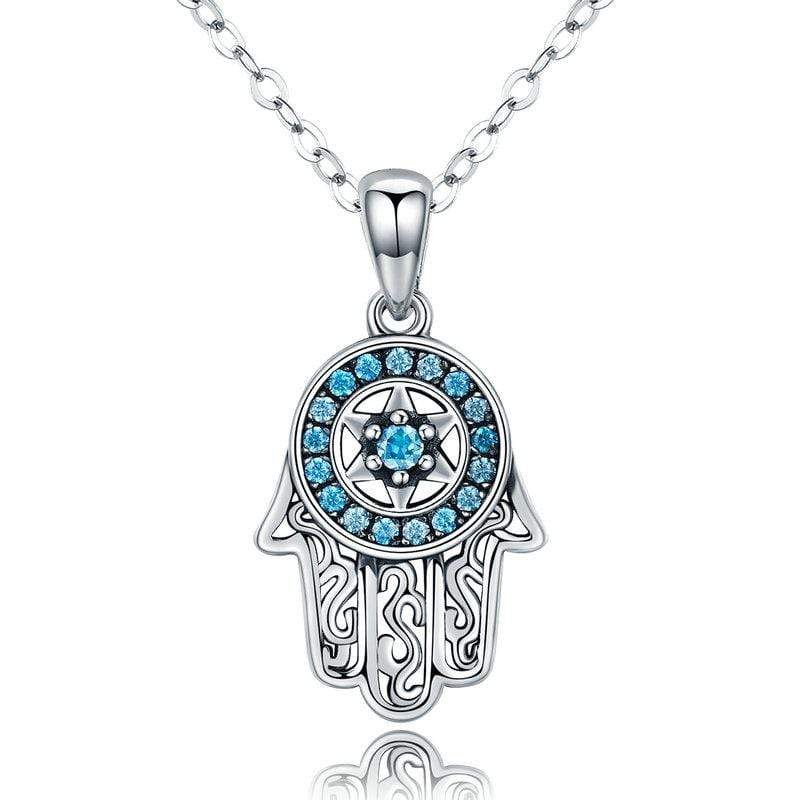 Hamsa Hand Pendant Necklace - The Silver Goose SA