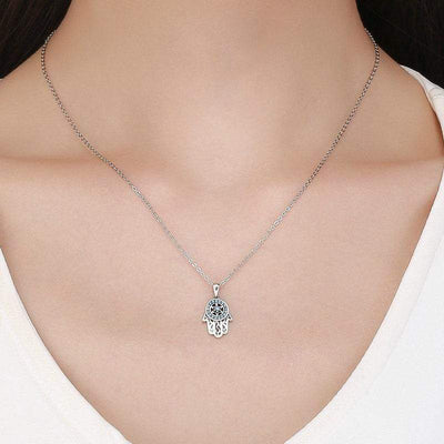 Hamsa Hand Pendant Necklace - The Silver Goose SA