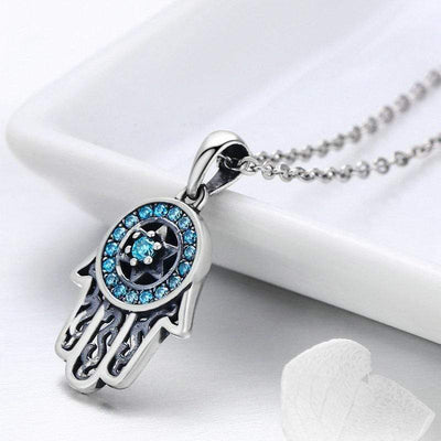 Hamsa Hand Pendant Necklace - The Silver Goose SA