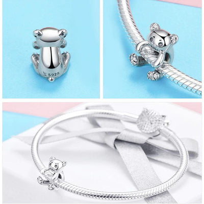 Hanging Bear Charm - The Silver Goose SA