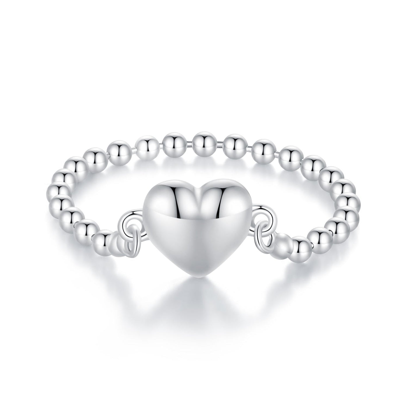 Heart Bead Chain Ring - The Silver Goose SA