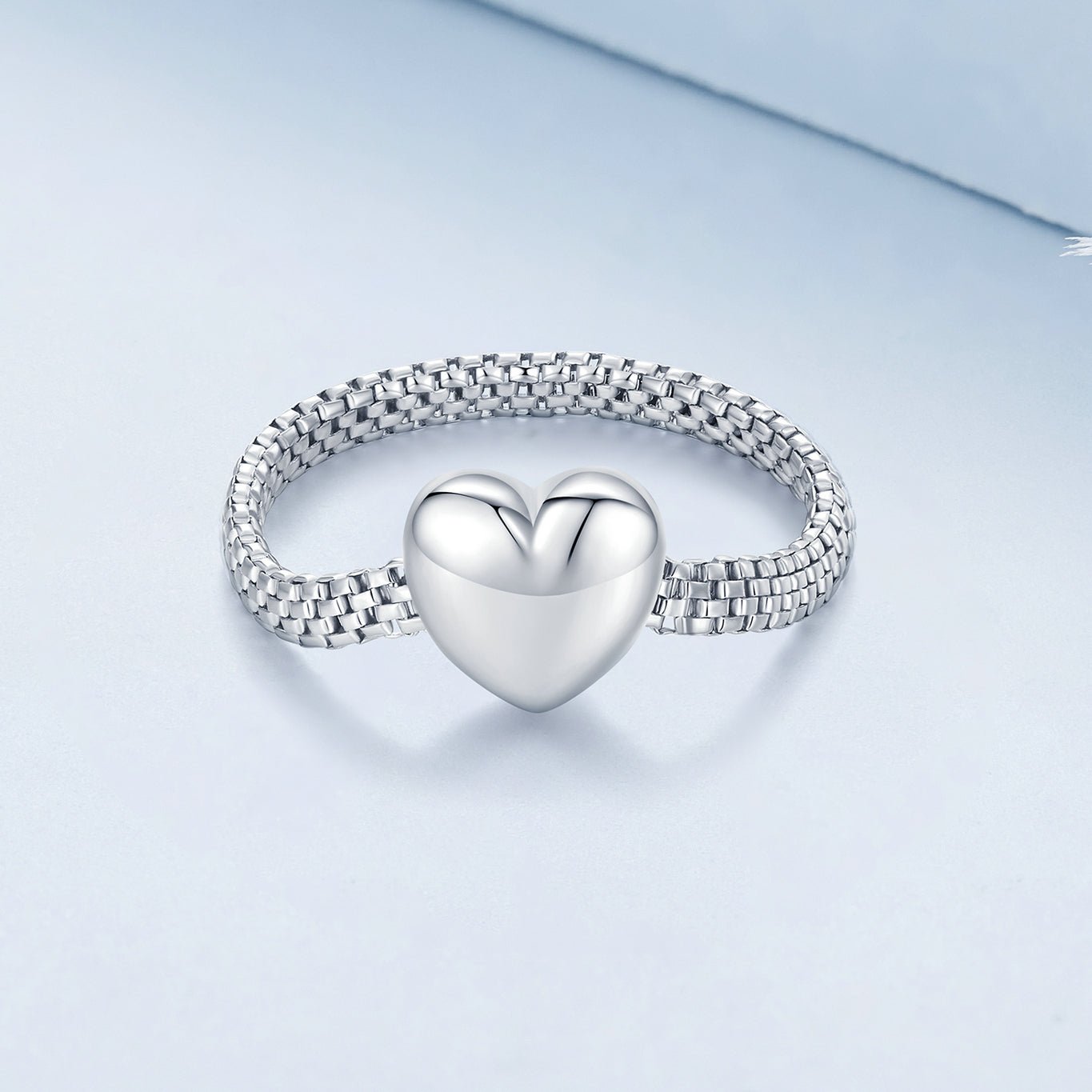 Heart Chain Ring - The Silver Goose SA
