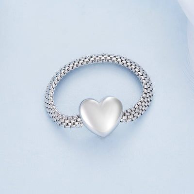 Heart Chain Ring - The Silver Goose SA