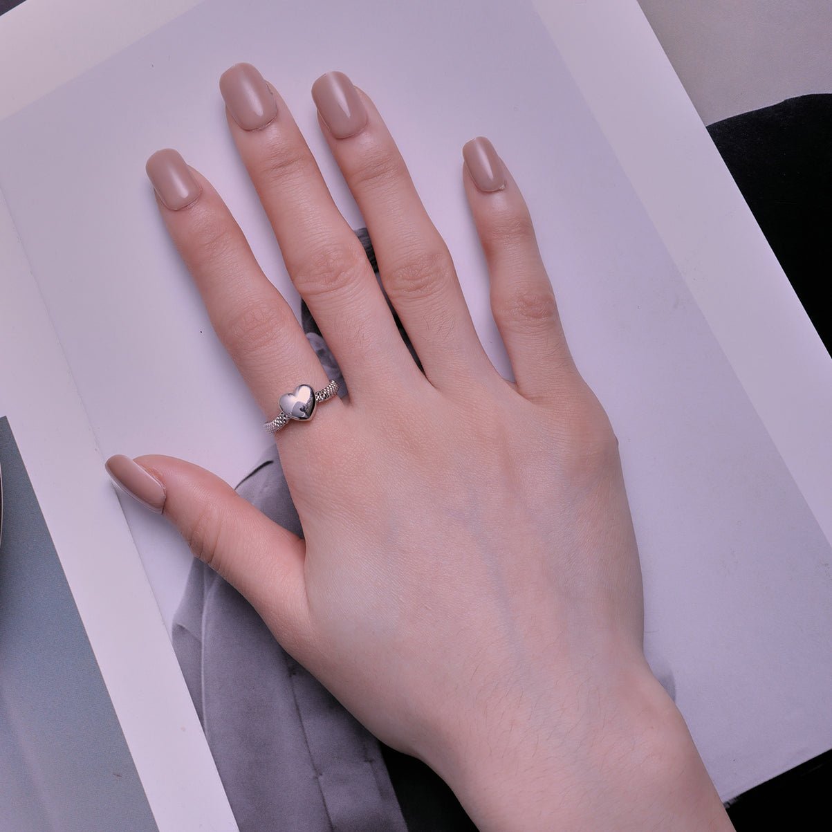 Heart Chain Ring - The Silver Goose SA