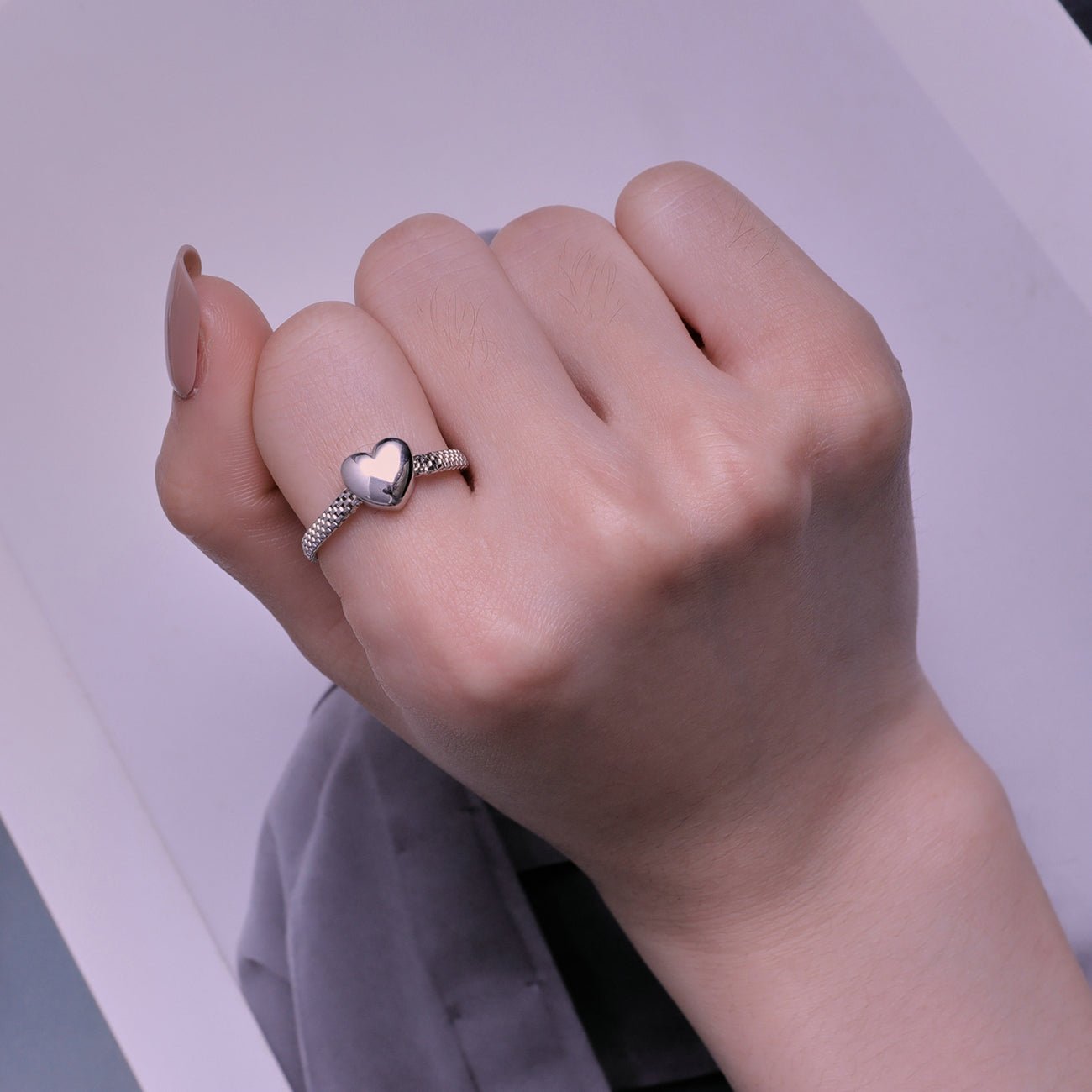 Heart Chain Ring - The Silver Goose SA