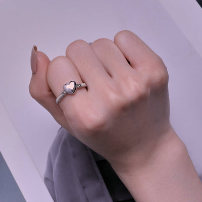 Heart Chain Ring - The Silver Goose SA