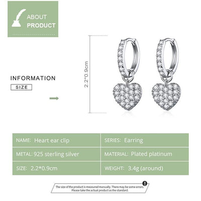 Heart Dangle Earrings - The Silver Goose SA
