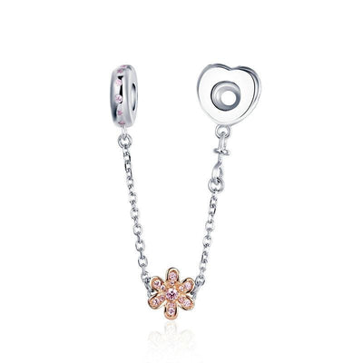 Heart & Flower Safety Chain - The Silver Goose SA