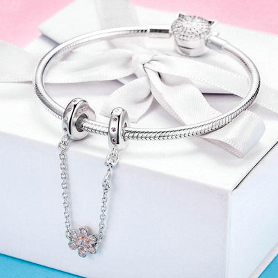 Heart & Flower Safety Chain - The Silver Goose SA