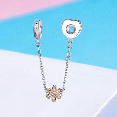 Heart & Flower Safety Chain - The Silver Goose SA