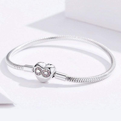 Heart Infinity Snake Chain Bracelet - The Silver Goose SA