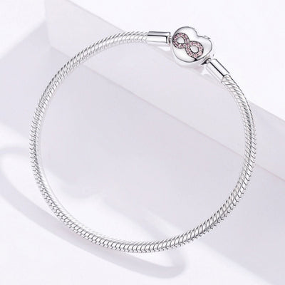 Heart Infinity Snake Chain Bracelet - The Silver Goose SA