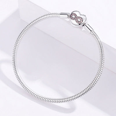 Heart Infinity Snake Chain Bracelet - The Silver Goose SA