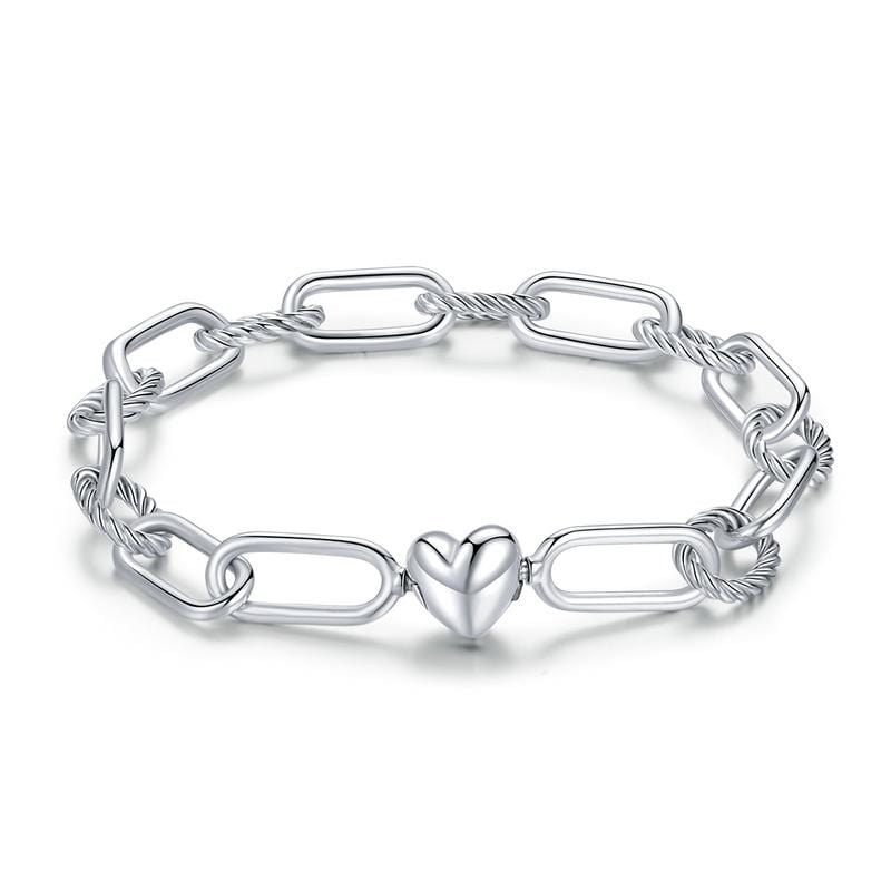 Heart Paperclip Bracelet - The Silver Goose SA
