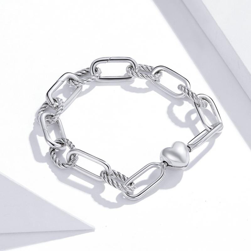 Heart Paperclip Bracelet - The Silver Goose SA
