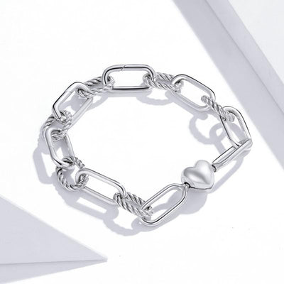 Heart Paperclip Bracelet - The Silver Goose SA
