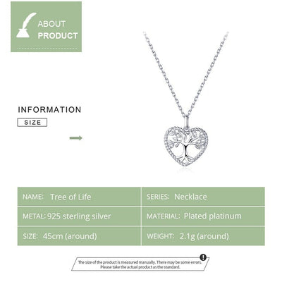 Heart Tree of Life Pendant Necklace - The Silver Goose SA