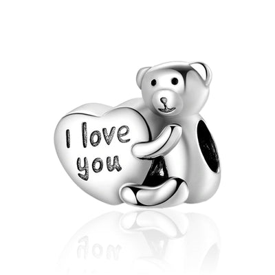 I Love You Bear Charm - The Silver Goose SA