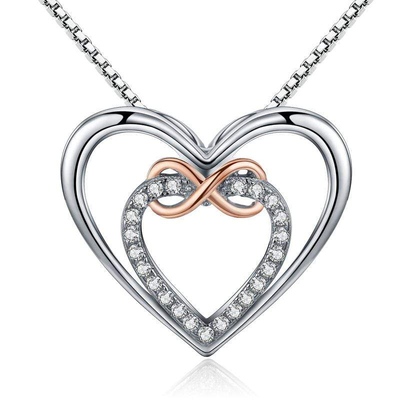 Infinity Double Heart Pendant Necklace - The Silver Goose SA