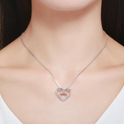 Infinity Double Heart Pendant Necklace - The Silver Goose SA