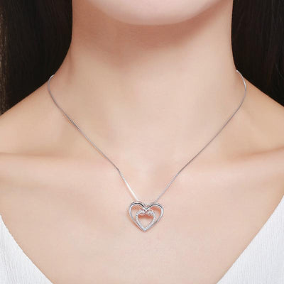 Infinity Double Heart Pendant Necklace - The Silver Goose SA