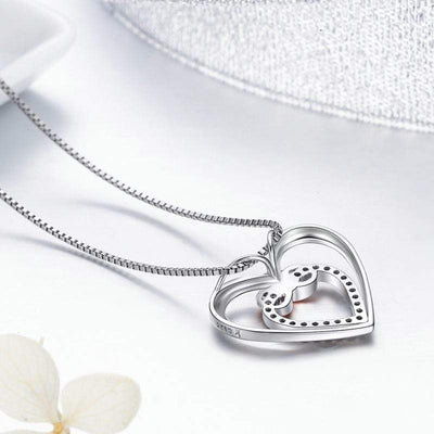 Infinity Double Heart Pendant Necklace - The Silver Goose SA