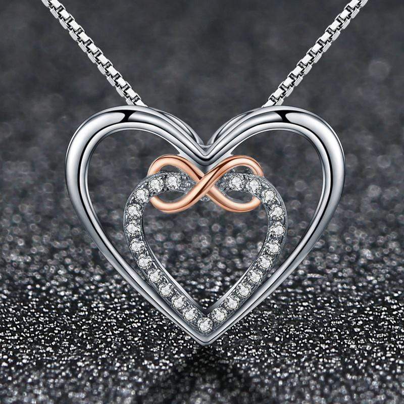 Infinity Double Heart Pendant Necklace - The Silver Goose SA