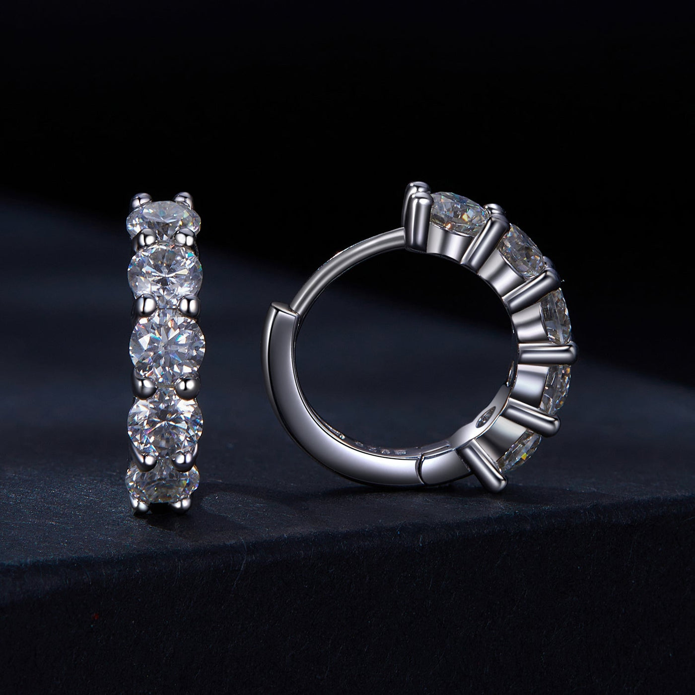 Isabella Moissanite Hoop Earrings - The Silver Goose SA