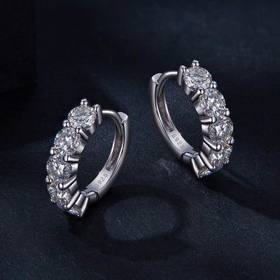 Isabella Moissanite Hoop Earrings - The Silver Goose SA