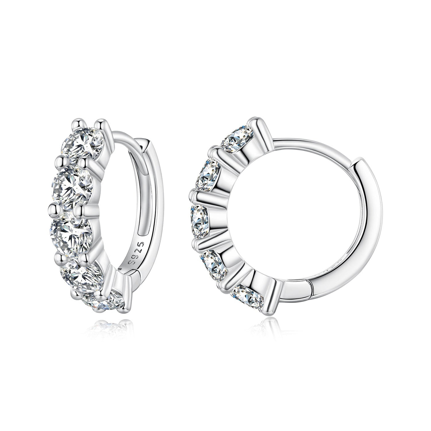 Isabella Moissanite Hoop Earrings - The Silver Goose SA